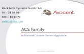 2006 AVOCENT CORPORATION ACS Family Advanced Console Server Appliance RackTech Systems Nordic AB 08  21 08 70 033  14 04 70  .