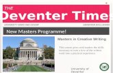 Masters in Creative Writing UNIVERSITY NEWS AND GOSSIP DEVENTER EXCLUSIVES THE Deventer Times University of Deventer New Masters Programme! This course.