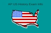 AP US History Exam Info. Advanced Placement Exam Friday May 6 th  Given in 2 Sections (3:15) Multiple Choice (Section 1) Short Answer Questions (Section.