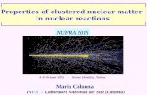 Properties of clustered nuclear matter in nuclear reactions Maria Colonna INFN - Laboratori Nazionali del Sud (Catania) NUFRA 2015 4-11 October 2015 Kemer.