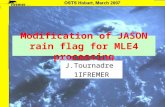 Modification of JASON rain flag for MLE4 processing J.Tournadre 1IFREMER.