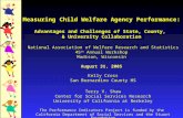 Measuring Child Welfare Agency Performance: Advantages and Challenges of State, County,  University Collaboration National Association of Welfare Research.