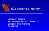 Electronic Money Lincoln Stein Whitehead Institute/MIT Center for Genome Research.