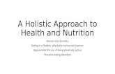 A Holistic Approach to Health and Nutrition Honors size diversity Eating in a flexible, physically-connected manner Appreciates the joy of being physically.