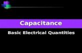 Basic Electrical Quantities Capacitance. Capacitance  A capacitor is constructed of two parallel conducting plates separated by an insulator called dielectric.