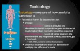 Toxicology Toxicologymeasure of how armful a substance is  Potential harm is dependent on Dosage Bioaccumulationsome molecules are absorbed  stored.
