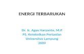 ENERGI TERBARUKAN Dr. Ir. Agus Haryanto, M.P PS. Keteknikan Pertanian Universitas Lampung 2009.