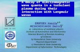 A decay of electromagnetic wave quanta in a turbulent plasma during their interaction with Langmuir waves EROFEEV Vasily MESHCHERIAKOV Dmitry a) Laboratory.