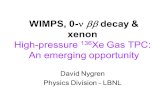 WIMPS, 0-  decay & xenon High-pressure 136 Xe Gas TPC: An emerging opportunity David Nygren Physics Division - LBNL.