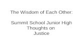 The Wisdom of Each Other: Summit School Junior High Thoughts on Justice.