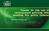 Trends in the use of centralised pricing data sources for price indexes.