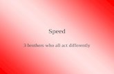 Speed 3 brothers who all act differently. Rate and Speed A rate can generally be described as any change…