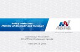 Policy Initiatives: Matters of Diversity and Inclusion National 8(a) Association 2016 Winter Conference…