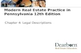 Modern Real Estate Practice in Pennsylvania 12th Edition Chapter 4: Legal Descriptions.