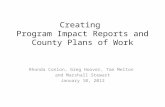 Creating Program Impact Reports and County Plans of Work Rhonda Conlon, Greg Hoover, Tom Melton and…