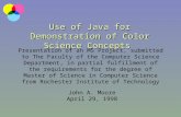 Use of Java for Demonstration of Color Science Concepts Presentation of an MS Project, submitted to…
