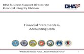 Financial Statements & Accounting Data DHA Business Support Directorate Financial Integrity Division…