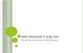 M ICROSOFT E XCEL From the classroom of Ms. Sisson.