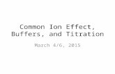 Common Ion Effect, Buffers, and Titration March 4/6, 2015.