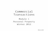 ©MNoonan2009 Commercial Transactions Module 1 Personal Property Winter 2012.
