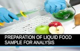 Preparation of liquid food sample for analysis