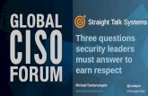Global CISO Forum 2017: Three questions security leaders must answer to earn respect