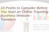 10 points to consider before you start an online traveling business website - travelerrr