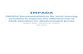 IMPADA Recommendations for adult learning providers to improve the effectiveness of adult education for disadvantaged groups