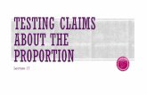 Testing claims about the proportion