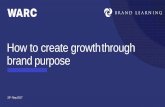 How to create growth through brand purpose by WARC and Brand Learning