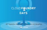 Cloud Foundry: Keynote at Cloud Foundry Days, SAP Labs India, Bangalore