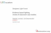 Evidence based lighting, review of classroom case studies by Natalia Lesniak