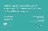 Techniques for Automating Quality Assessment of Context-specific Content on Social Media Services