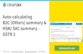 HSN Summary and B2C (others) Summary for GSTR 1 - ClearTax