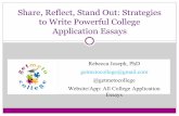 Share, Reflect, Stand Out: Strategies to Write Powerful College Application Essays