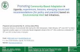 Promoting Community-Based Adaptation in Uganda; experiences, lessons, emerging issues and recommendations (for policy and practice) based on Environmental Alert led initiatives.