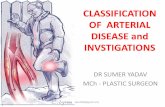 Classification of  arterial disease and invstigations