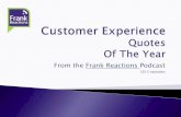 58 Customer Experience Quotes From 52 Weeks of Podcasting Frank Reactions