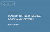 Usability Validation Testing of Medical Devices and Software