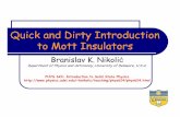 Quick and Dirty Introduction to Mott Insulators