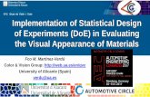 DoE applied on visual appearance of materials