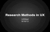 Research Methods in UX