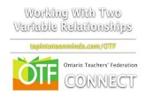 OTF Connect Webinar - Working With Two Variable Relationships