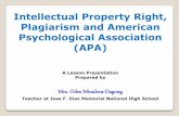 Intellectual Property Right, Plagiarism and American Psychological Association