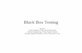 Black Box Testing - · PDF fileBlack Box Testing • Testing software against a specification of its external behavior without knowledge of internal implementation details – Can
