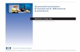 Construction Contract Notice Letters - Long · PDF fileConstruction Contract Notice Letters ... adjusted for excusable delays for which we are entitled a time extension. ... as well