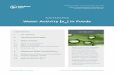 Water Activity (a ) in Foods w CONTENTS - Safefood 360°safefood360.com/resources/Water-Activity.pdf · Water Activity in Foods Page 2 Safefood 360, Inc. 2014 Part of Our Professional