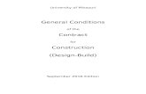 General Conditions - University of Missouri System  Web viewUniversity of Missouri. General Conditions. of the. Contract. for. Construction (Design-Build) September 2016 Edition