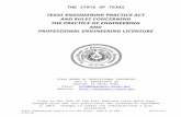 THE STATE OF TEXAS Web viewtable of contents. occupations code8. title 6. regulation of engineering, architecture, land surveying, and related practices8. subtitle a. regulation of