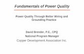 Fundamentals of Power Quality - aeeohio.com Quality_CDA_AEE 102510.pdf · Fundamentals of Power Quality Power Quality Through Better Wiring and GdiPtiGrounding Practice David Brender,